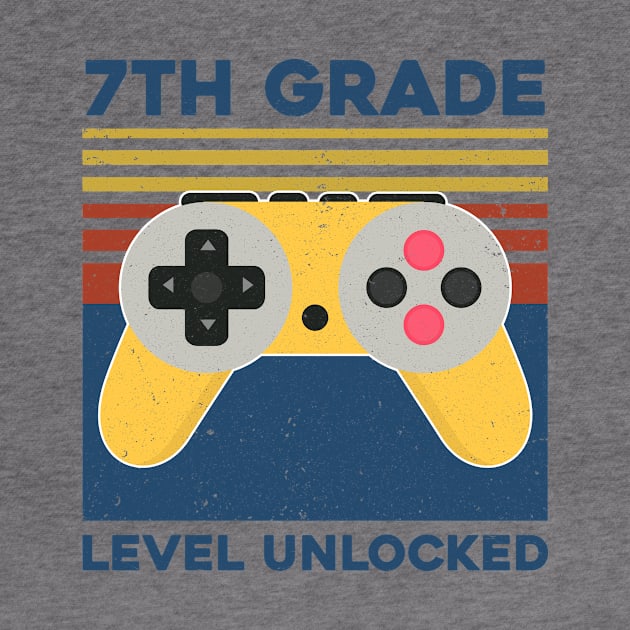 Kids 7th Grade Level Unlocked Back To School Video Gamer by hardyhtud